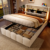 Bon plan : STILVORA Lit Coffre Double Avec LED, USB, Capitonné Velours, Tête De Lit, Sommier Relevable Beige